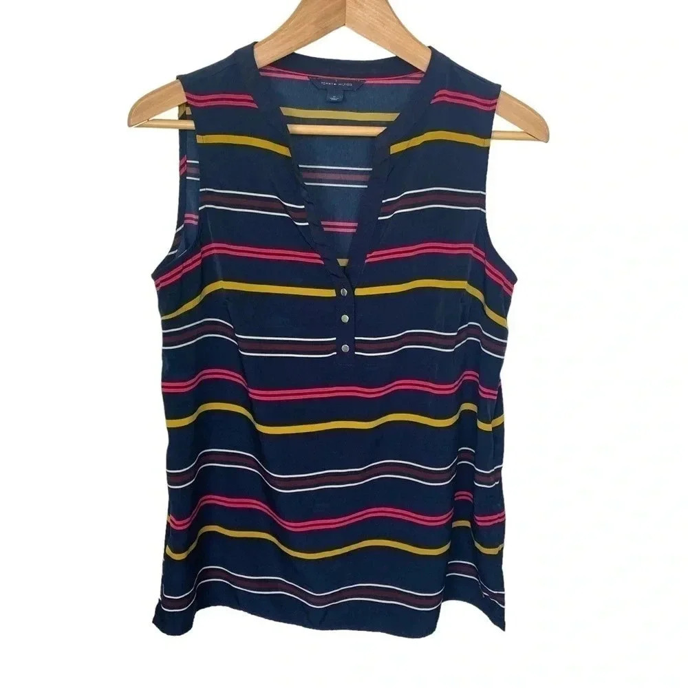 Tommy Hilfiger Striped Sleeveless Blouse